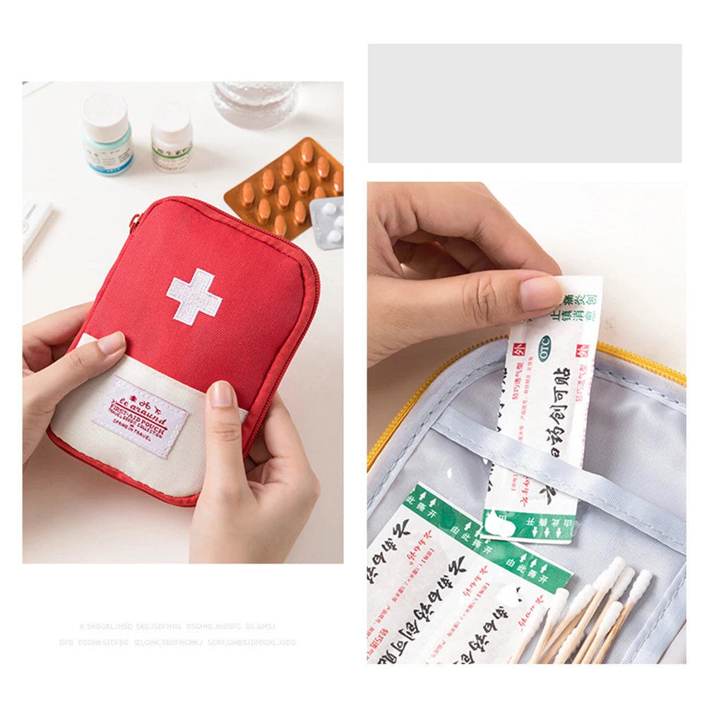 Portable Emergency Medicine Bag – Mini First Aid Kit Storage for Camping & Travel